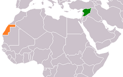 Карта с указанием местоположения Сирии и САДР