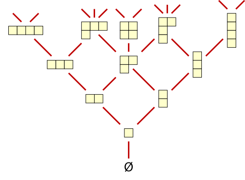 Hasse-diagram van de "tralie van Young"