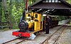 Locomotive 'Polar Bear' and train at Lhen Coan station in 1993