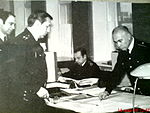 Контр-адмирал Тхагапсов М. М. в штабе Северного флота. Уточнение задачи по боевому управлению. Северодвинск 1983.