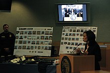 California Attorney General Kamala Harris announced the arrest of 101 gang members on June 8, 2011. 101 Gang Members Arrested in Central Valley 06.jpg