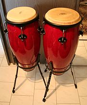 Tumbadoras (conga drums), one of the basic instruments of salsa music 2006-06-03 Congas1.JPG