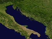 A satellite image of the Adriatic Sea.