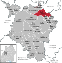 Elhelyezkedése Baden-Württemberg térképén