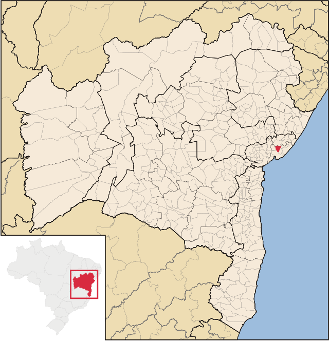 Localização de Candeias na Bahia