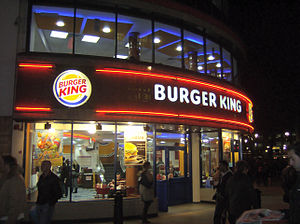A Burger King restaurant in Leicester Square, ...