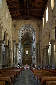 Interior of the Cathedral of Cefalu Cefalu Cathedral interior BW 2012-10-11 12-07-53.jpg