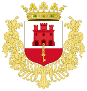 Gran escudo de Gibraltar entre 1506 y 1713.