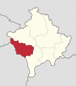 Розташування Джяковицький округ