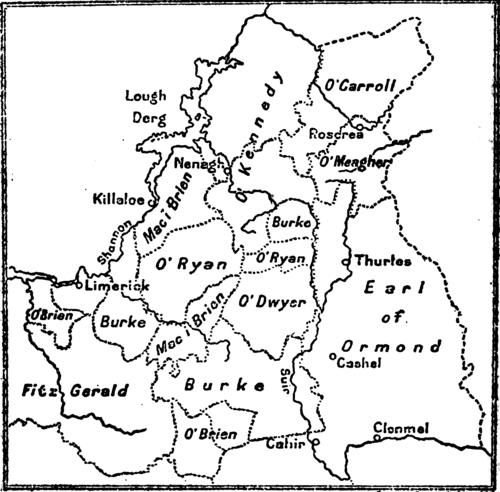 Map of East Munster in the 16th Century