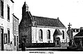 Sainte-Sève ː l'église paroissiale Sainte-Sève et son calvaire vers 1920 (carte postale).
