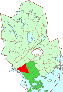 Location of Saunalahti within Espoo