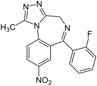 Strukturformel von Flunitrazolam