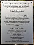 Gedenktafel für Walter Schönebeck