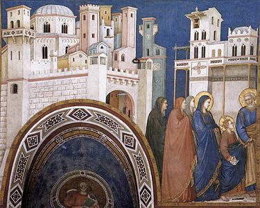 Jerusalén representada en un fresco de Giotto
