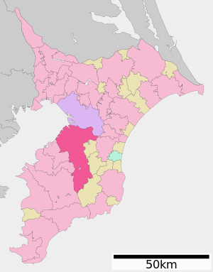 Lage Ichiharas in der Präfektur