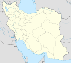Mapa konturowa Iranu, blisko centrum na dole znajduje się punkt z opisem „Naghsz-e Rustam”