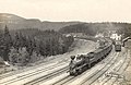 Bahnhof Tannenberg vor 1919. Begegnungen von insgesamt vier Reisezügen der Relationen Bodenbach–Warnsdorf und Böhm. Leipa–Rumburg waren noch bis Anfang der 1990er üblich.