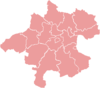 Mapa indicando os distritos da Alta Áustria