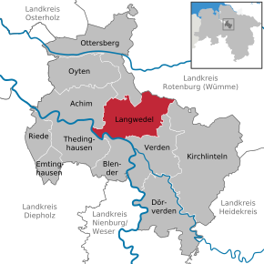 Poziția localității Langwedel