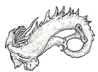 Picture of Leviathan often found in grimoires, by an unknown artist.