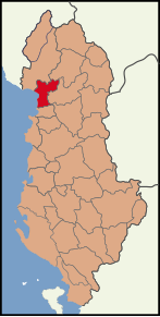 Poziția localității Districtul Lezhë