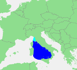 Situación d'a mar Tirrena