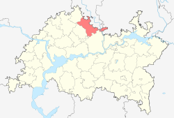 Localização do distrito de Kukmorsky no Tartaristão