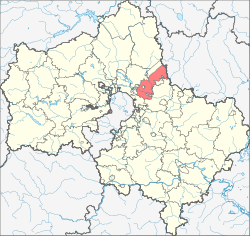 Location of Shchyolkovsky District in Moscow Oblast (before July 2012)