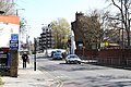 Looking towards Brentford Bridge, with former railway viaduct to the left