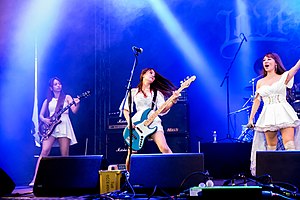 Lovebites performing in 2018