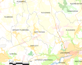 Mapa obce Saint-Thonan