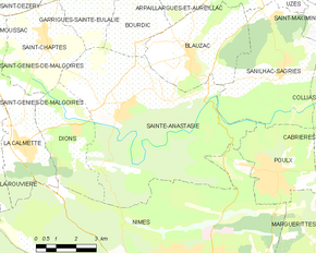 Poziția localității Sainte-Anastasie
