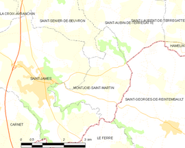 Mapa obce Montjoie-Saint-Martin