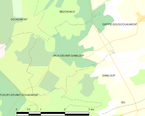 Poziția localității Vaux-devant-Damloup