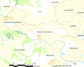 Mapa obce Vielmur-sur-Agout