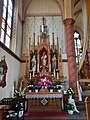 Kath. Kirche Otterstadt: Marienaltar mit hl. Dominikus (links) und hl. Franziskus (rechts), 1891