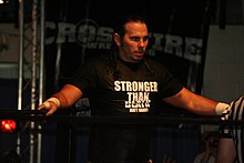 Hardy preparing to face MVP at a Crossfire independent show in 2012 Matt Hardy Stronger than Death.jpg