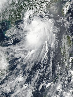 苗柏在6月12日直逼珠江口一帶，且進一步增強為強烈熱帶風暴，發展出中心密集雲團。