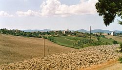 Skyline of Orciano Pisano