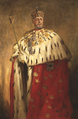 Oscar Björckin maalaus kuningas Oskar II:sta, jolla on päässään Eerik XIV:n kruunu