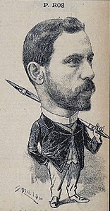 «P. Ros», caricatura de Escaler (1889)