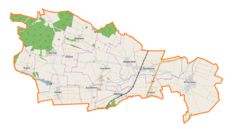 Mapa konturowa gminy Pakosławice, na dole po lewej znajduje się punkt z opisem „Nowaki”