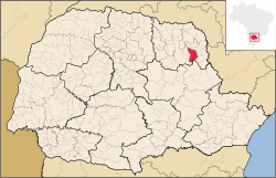 Localização de Tomazina no Paraná