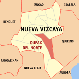 Dupax do Norte na Nova Vizcaya Coordenadas : 16°18'27"N, 121°6'7"E