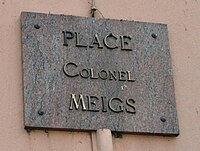 Place Colonel Meigs is located in Rohrbach, France near where Lt. Col. Montgomery C. Meigs died while commanding the 23rd Tank Bn, 12th Armored Div.