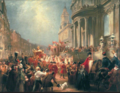 Queen Victoria's Procession to Goldsmiths' Hall by James H. Nixon (1838)[26]