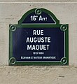 Pařížská ulice 'Rue Auguste-Maquet' (Paris 16e)