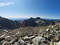 Passo delle Sagnette visto dalla via normale del Monviso