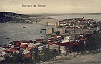 Qyteti i vjetër i Sinopit në një kartolinë të epokës osmane.